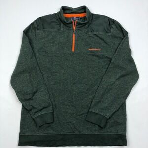 Vineyard Vines Mens XXL Dark Green Heathered 1/4 Zip Pullover Sweatshirt 1K1144